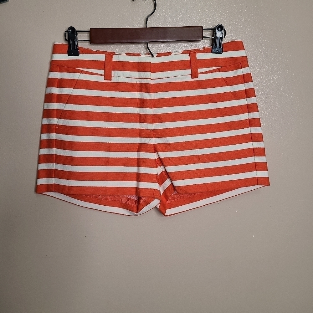Ann Taylor Orange White Striped Shorts Size 2P